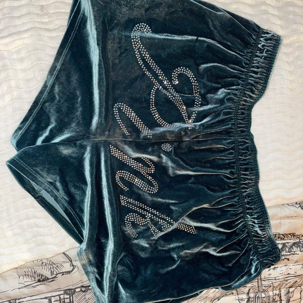 Victoria's Secret Velvet Shorts in Dark Teal